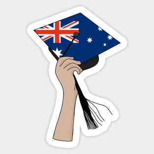 Holding the Square Academic Cap Australia Sticker